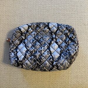 MZ Wallace Quilted Snake Print Mica Cosmetic Bag